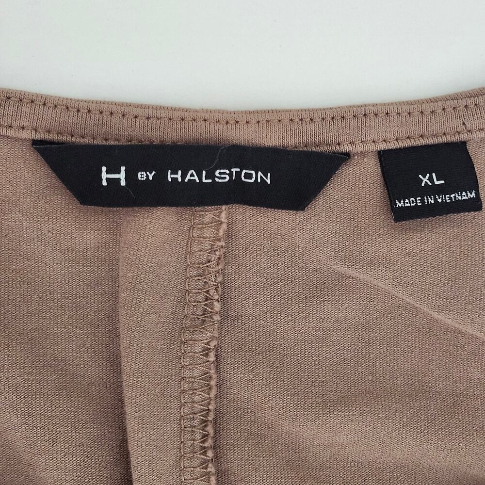 H by Halston Taupe Lagenlook Asymmetrical Tunic Top Size X-Large - Picture 3 of 10